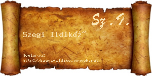 Szegi Ildikó névjegykártya
